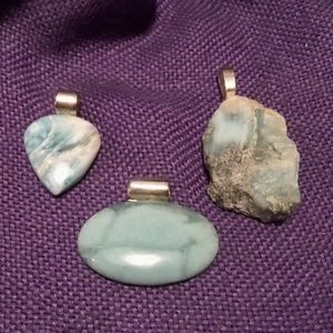 Naturally Occurring - Elusive Larimar Pendants - smooth or rough! 1/24 or 3/48